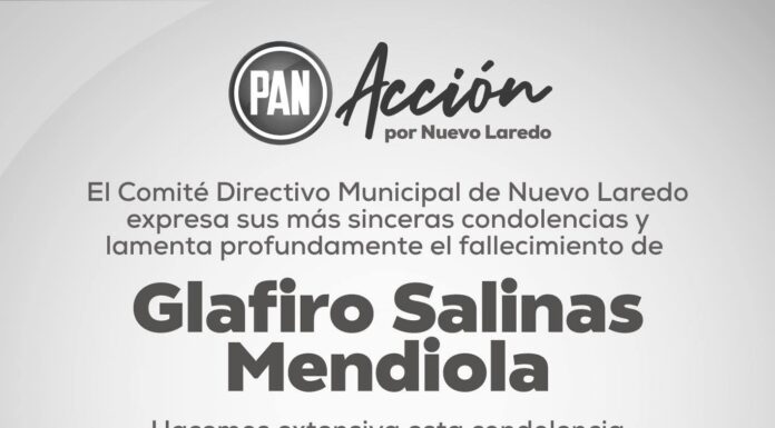 Glafiro Salinas Mendiola fallece a los 79 años en Nuevo Laredo