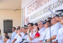 Apreciaron familias colorido Desfile Cívico-Militar del 215 Aniversario de la Lucha por la Independencia en Reynosa