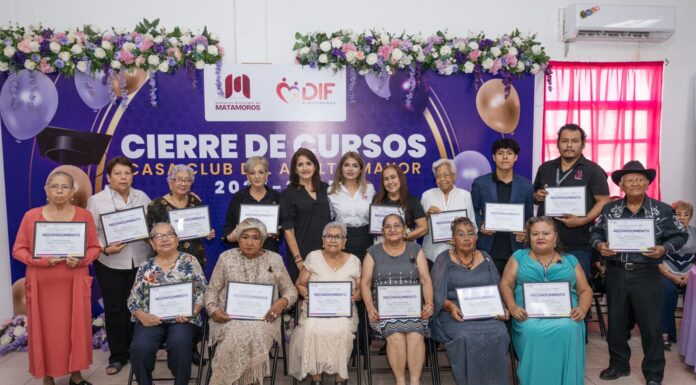 DIF Matamoros concluye talleres en la Casa Club del Adulto Mayor