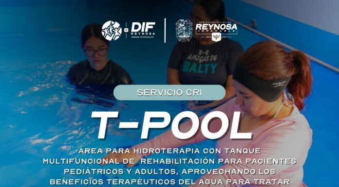 Fortalece DIF-Reynosa rehabilitación con el servicio de hidroterapia T-Pool