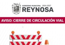 Aviso, cierre temporal de vialidad