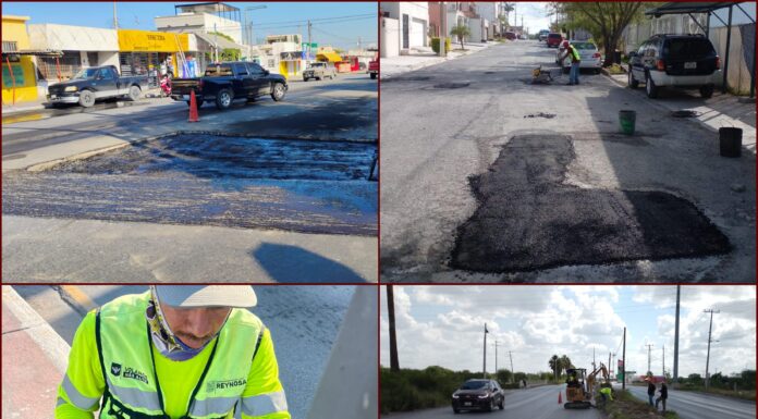 Intensifica Reynosa reparación de calles e iluminación pública