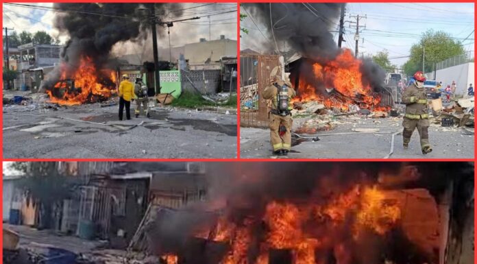 Fuga de gas provoca explosión y voraz incendio en Infonavit