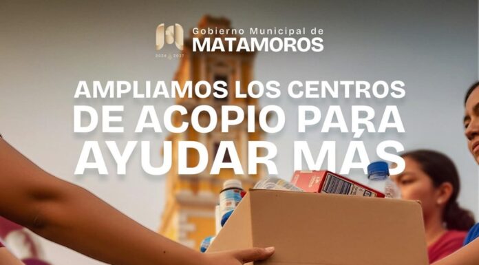DIF Matamoros abre centro de acopio para apoyar a Veracruz