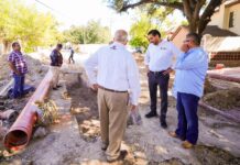 Supervisó Alcalde Carlos Peña Ortiz desarrollo de obra hidráulica en colonia Naranjos