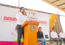 Inauguró Carlos Peña Ortiz programa Desayunos Escolares 2025 en escuela primaria Benito Juárez
