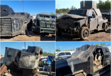 FGR desmantela 23 vehículos blindados del crimen en Reynosa