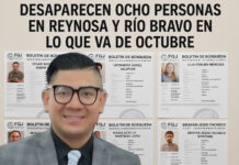 Desaparecen ocho personas en Reynosa y Río Bravo en lo que va de octubre