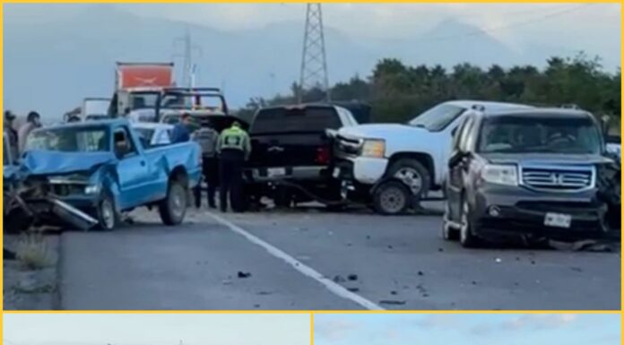 Cinco heridos, entre ellos tres niños, en aparatoso choque en carretera Victoria-Monterrey