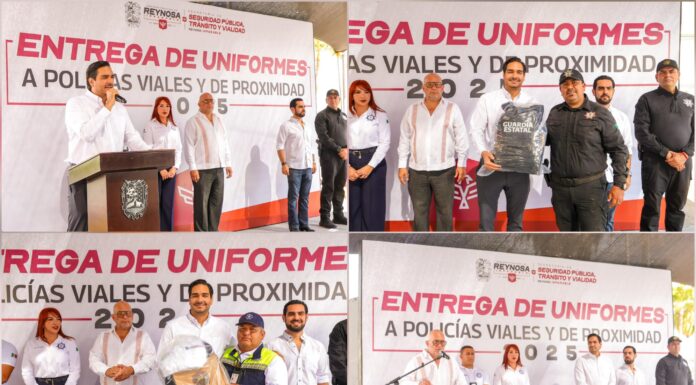 Alcalde fortalece seguridad con entrega de uniformes en Reynosa