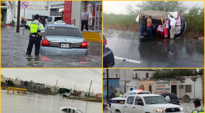 Frente frío 16 provoca inundaciones en Tamaulipas