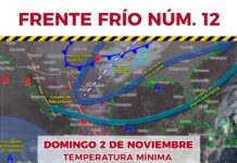 Traerá frente frío 12 ligero descenso en la temperatura y lluvia intermitente a Reynosa