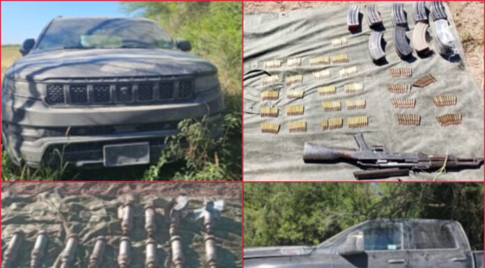 Ejército decomisa armas y explosivos en operativo en Camargo