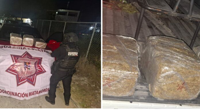 Guardia Estatal asegura vehículo con presunta marihuana en Matamoro