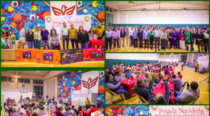 Carlos Peña Ortiz reconoce a periodistas en posada navideña