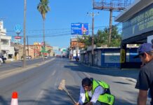 Instaló COMAPA brocales nuevos en bulevar Hidalgo para reforzar la seguridad vial