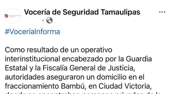 Rescatan a dos personas que se encontraban privadas de su libertad