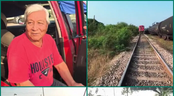 ¡VIVE PARA CONTARLO! Tren embiste e incendia camioneta en Altamira; conductor escapó por la ventana