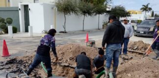 Reparó COMAPA fuga de agua potable en la colonia Las Fuentes