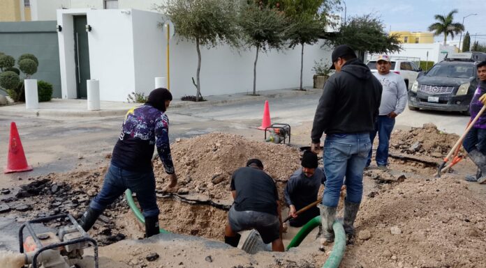 Reparó COMAPA fuga de agua potable en la colonia Las Fuentes