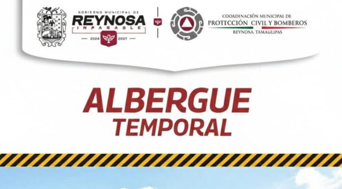 Habilitó Gobierno de Reynosa Albergue Temporal en el Polideportivo
