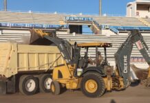 Continúan los trabajos en la pista olímpica del Polideportivo Reynosa