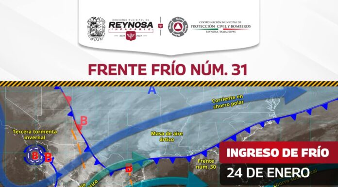 Desciende temperatura en Reynosa por severa tormenta invernal