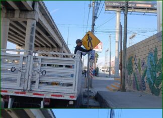 Instala Gobierno de Reynosa señalamientos viales en bulevar Hidalgo