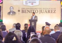Conmemoró Alcalde Carlos Peña Ortiz 220 años del Natalicio de Benito Juárez con autoridades civiles y militares