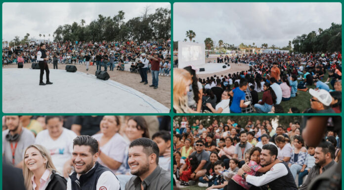 Cine al aire libre en Parque El Laguito reúne a familias en Matamoros