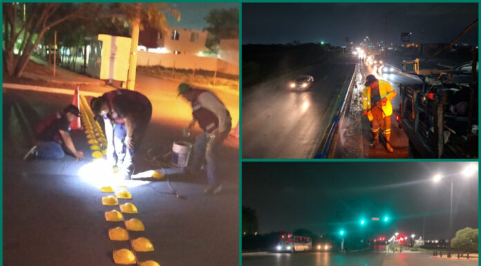 Reynosa fortalece mantenimiento nocturno urbano