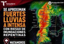 ALERTA POR LLUVIAS INTENSAS EN MATAMOROS