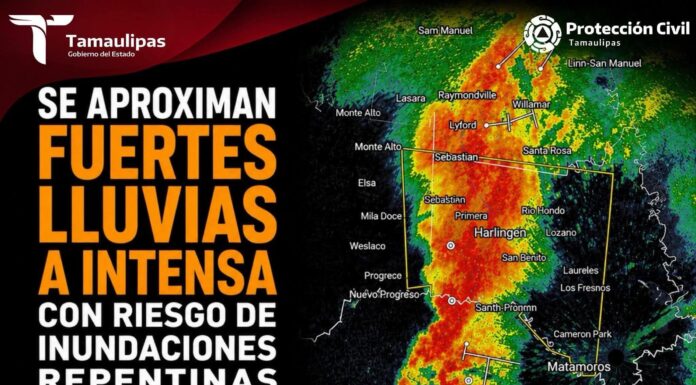 ALERTA POR LLUVIAS INTENSAS EN MATAMOROS