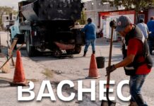 Trabajos de bacheo continúan en distintos sectores de Matamoros