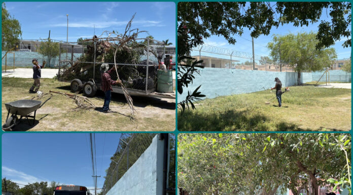 Refuerzan limpieza en primaria de Reynosa