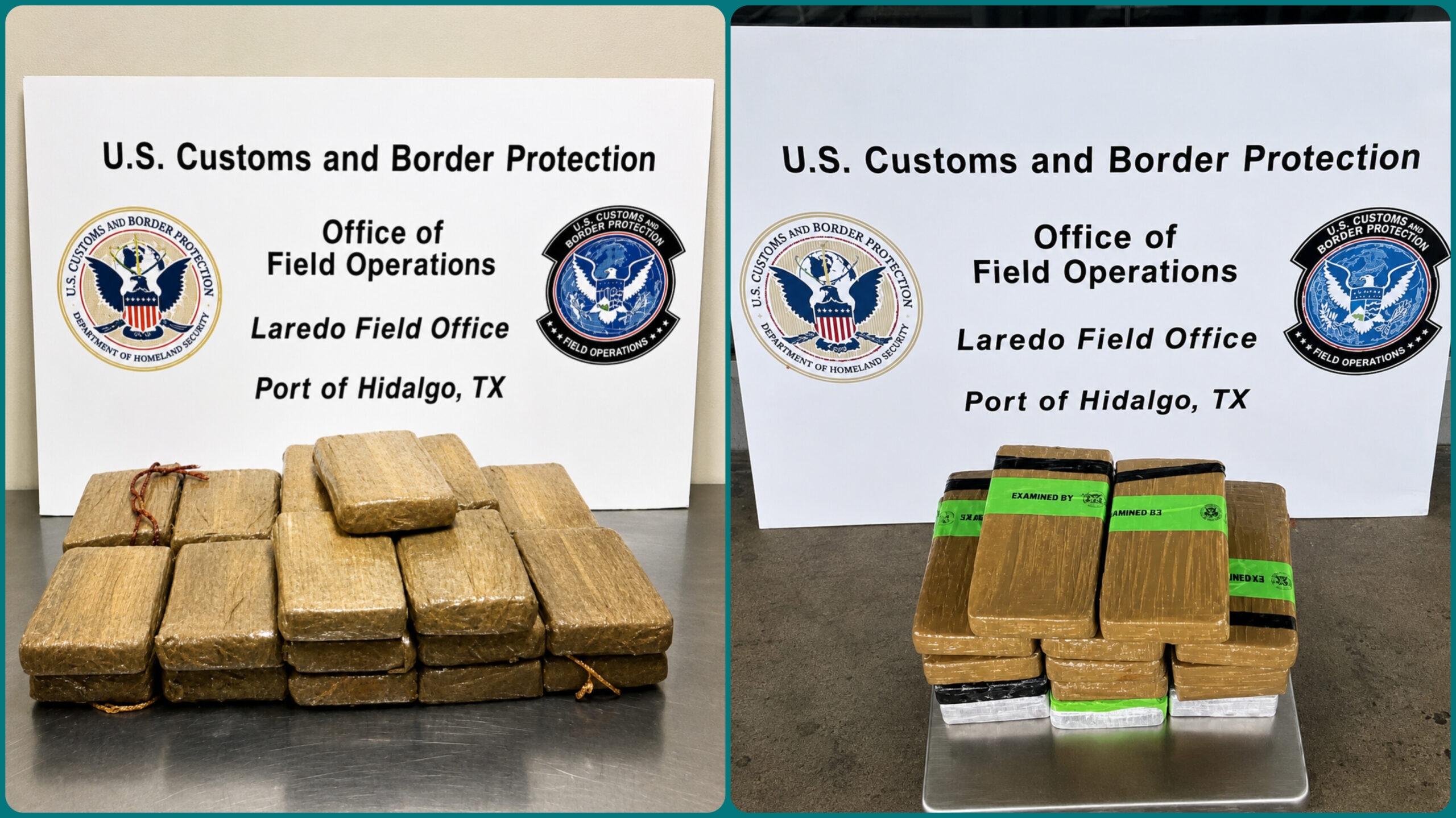 Caen cargamentos de cocaína en puentes de Hidalgo y Pharr; decomiso supera 1.2 millones de dólares