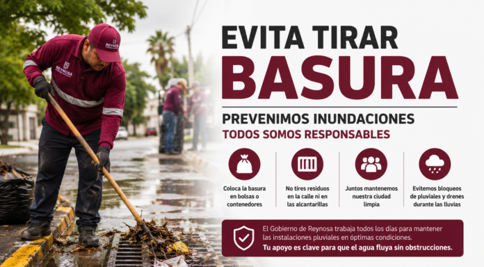 Gobierno de Reynosa refuerza limpieza pluvial