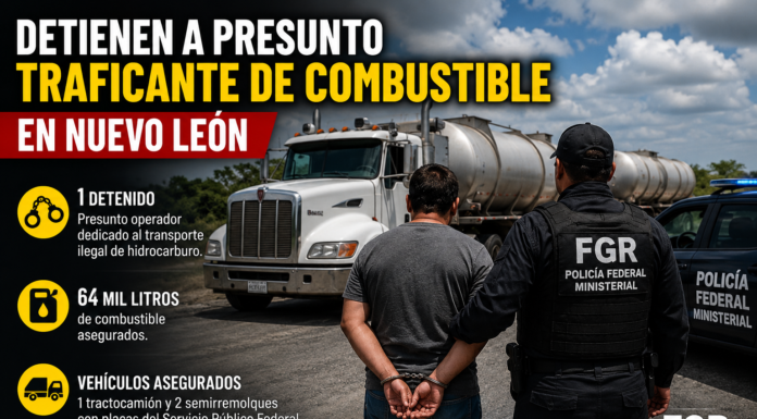 Detienen a presunto traficante de combustible y aseguran 64 mil litros en Nuevo León