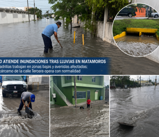 JAD atiende inundaciones tras lluvias en Matamoros