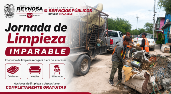 Refuerzan limpieza y rehabilitación urbana en Reynosa con intervención integral en colonias vulnerables