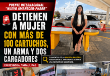 DETIENEN A MUJER ARMADA EN PUENTE INTERNACIONAL DE REYNOSA
