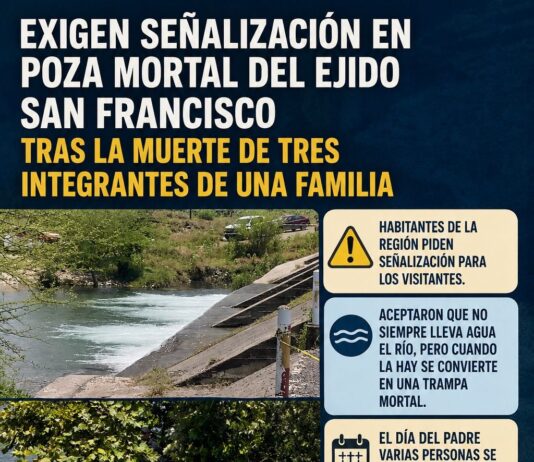 Exigen acciones inmediatas tras muerte de tres integrantes de una familia en peligrosa poza del Ejido San Francisco