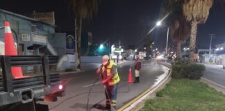 Mantiene Gobierno de Carlos Peña Ortiz seguridad vial con limpieza de cruces peatonales