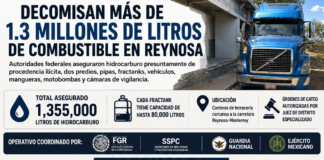 Decomisan más de 1.3 millones de litros de combustible durante cateos federales en Reynosa