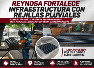 Reynosa mejora infraestructura con rejillas pluviales