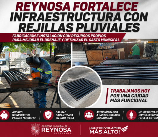 Reynosa mejora infraestructura con rejillas pluviales