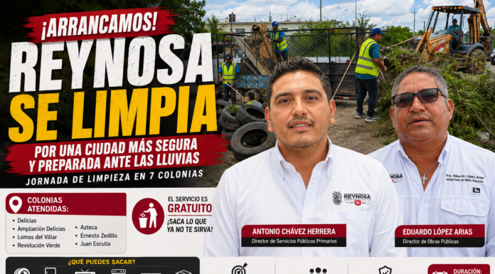 Jornada de limpieza inicia en siete colonias de Reynosa