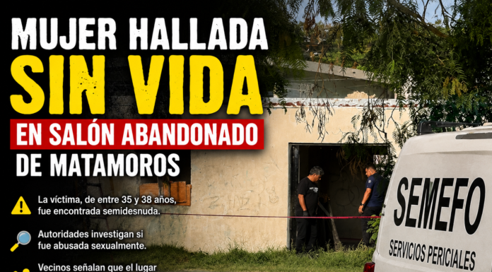 Hallan sin vida a mujer en salón de actos abandonado de Matamoros