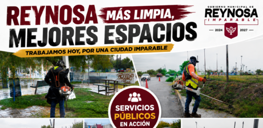Reynosa fortalece el mantenimiento de espacios públicos
