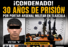 Condenan a hombre a más de 30 años de prisión por posesión de arsenal militar en Tlaxcala